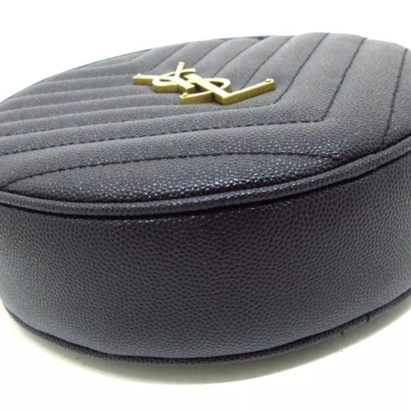 Auth SAINT LAURENT PARIS Vinyle  Black Leather Shoulder Bag - Picture 5 of 13